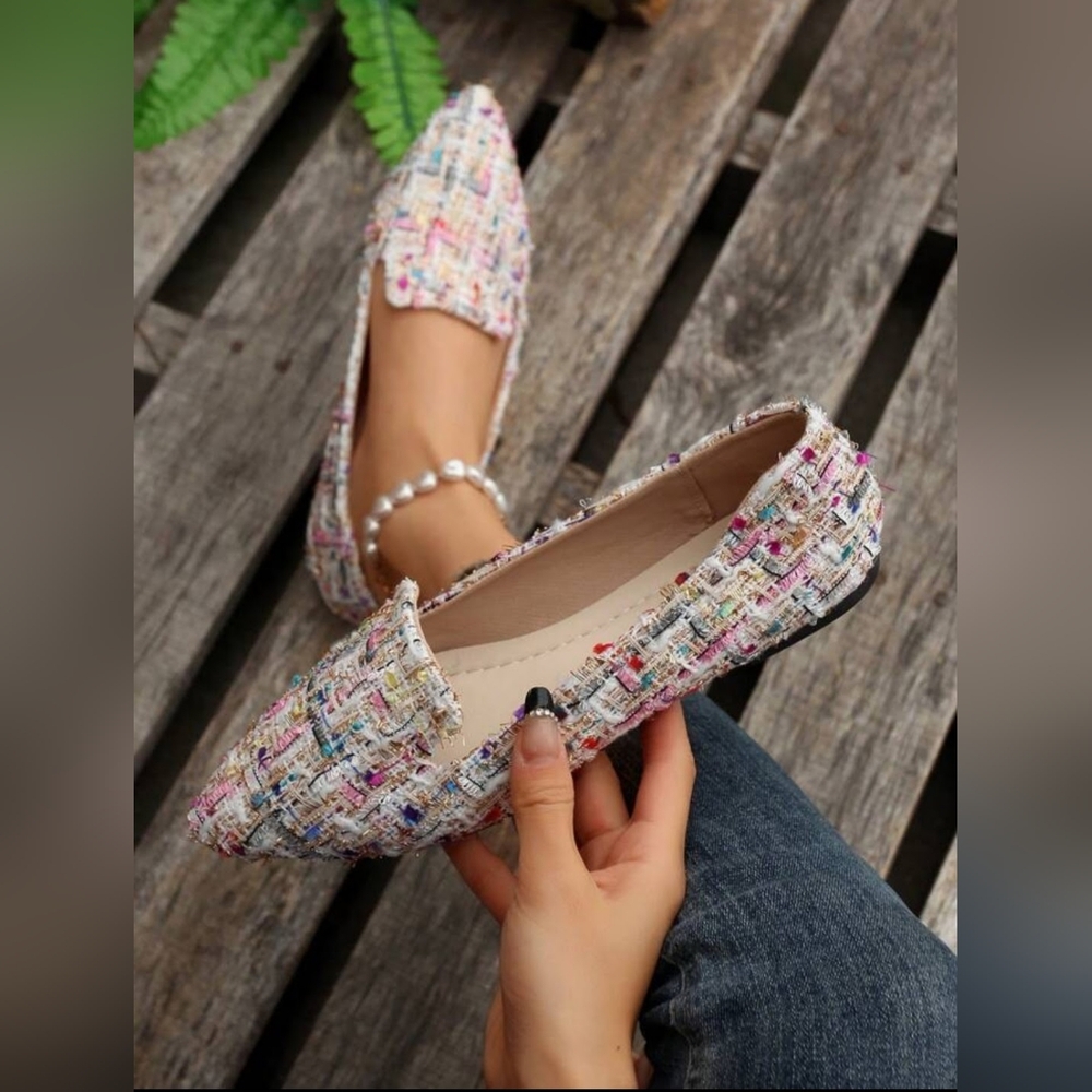 Women's Tweed Multicolor Loafers - Picture 3 of 16